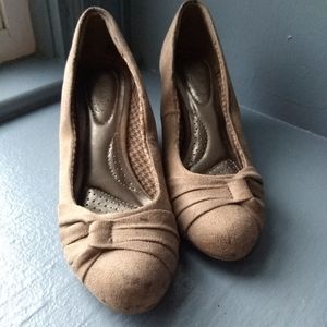 Beige Dexflex Comfort Wedge Heels